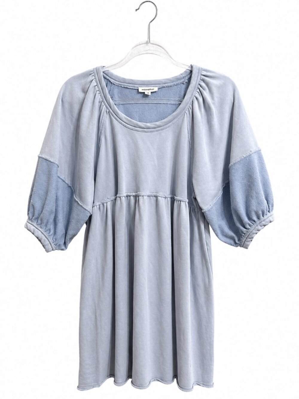 Mittoshop Light Blue Distressed Sweatshirt Dress